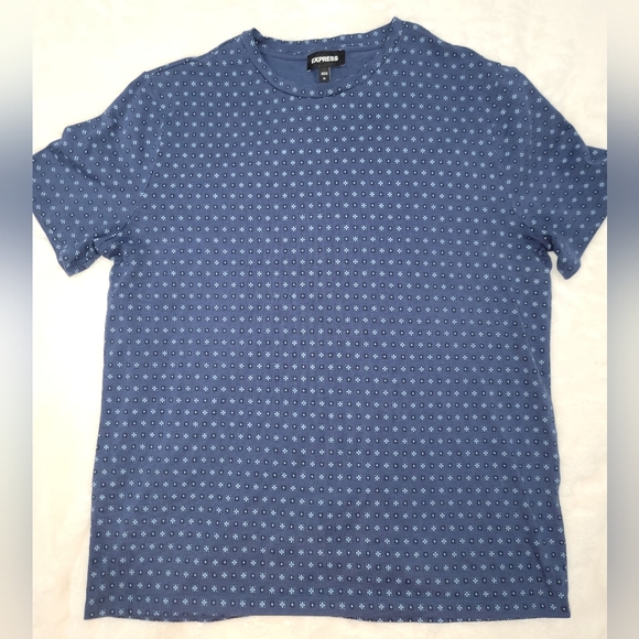Express Blue Geometric Short Sleeve Tee - Picture 1 of 6